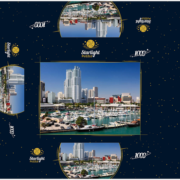 Marina at Bayside Marketplace in Downtown Miami, Florida, USA 1000 Jigsaw Puzzle box 3D Modell