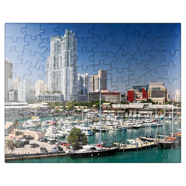puzzleplate Marina at Bayside Marketplace in Downtown Miami, Florida, USA 100 Jigsaw Puzzle