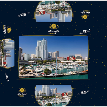 Marina at Bayside Marketplace in Downtown Miami, Florida, USA 100 Jigsaw Puzzle box 3D Modell