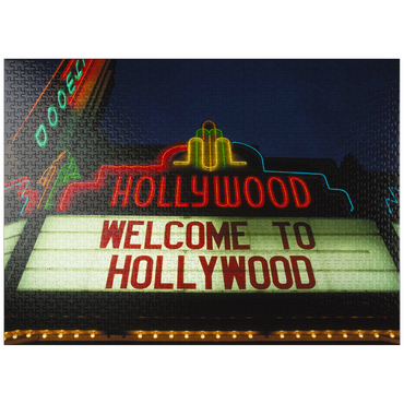 puzzleplate Neon sign in Hollywood, Los Angeles, California, USA 1000 Jigsaw Puzzle