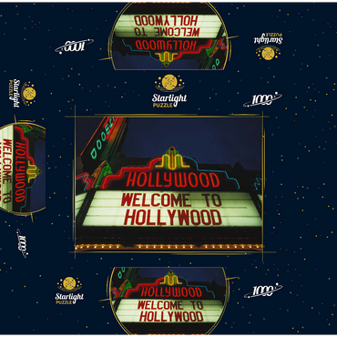 Neon sign in Hollywood, Los Angeles, California, USA 1000 Jigsaw Puzzle box 3D Modell