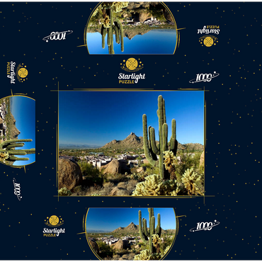 Four Seasons Hotel complex with Pinnacle Peak, Scottsdale, Arizona, USA 1000 Jigsaw Puzzle box 3D Modell