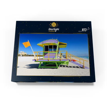 Lifeguard station in South Beach in Miami Beach, Florida, USA 100 Jigsaw Puzzle box view1