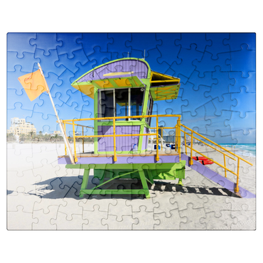 puzzleplate Lifeguard station in South Beach in Miami Beach, Florida, USA 100 Jigsaw Puzzle