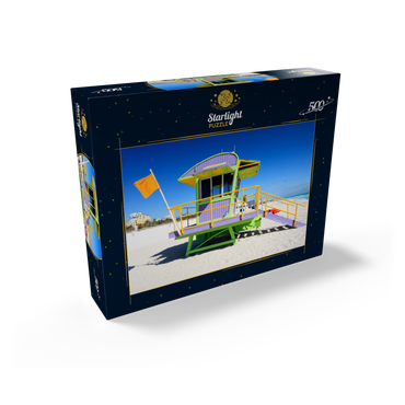 Lifeguard station in South Beach in Miami Beach, Florida, USA 500 Jigsaw Puzzle box view1