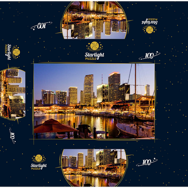 Marina at Bayside Marketplace in Downtown Miami, Florida, USA 100 Jigsaw Puzzle box 3D Modell