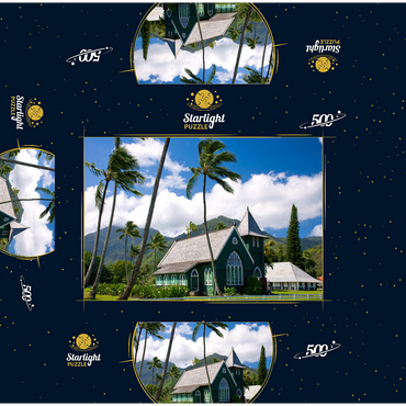 Waioli Huiia Church, Hanalei, Kauai Island, Hawaii, USA 500 Jigsaw Puzzle box 3D Modell