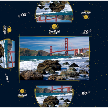 San Francisco Bay and Golden Gate Bridge, San Francisco, California, USA 100 Jigsaw Puzzle box 3D Modell