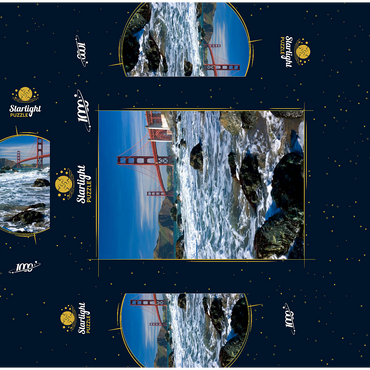 San Francisco Bay and Golden Gate Bridge, San Francisco, California, USA 1000 Jigsaw Puzzle box 3D Modell