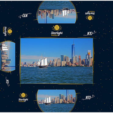 Hudson River to the World Financial Center and One World Trade Center, Manhattan, New York City, New York, USA 100 Jigsaw Puzzle box 3D Modell