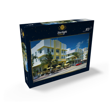 Art Deco Hotels on Ocean Drive in Miami Beach, Florida, USA 100 Jigsaw Puzzle box view1