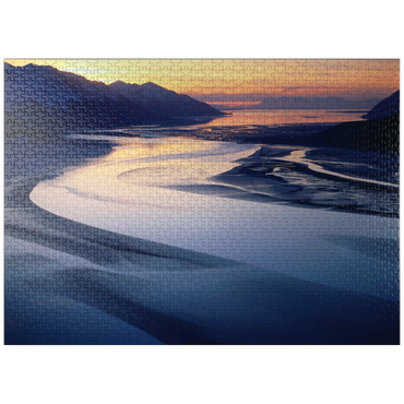 puzzleplate Turnagain Arm, Chugach Mountains, Alaska, USA 1000 Jigsaw Puzzle