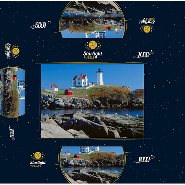 Nubble Lighthouse at Cape Neddick, York Beach, Maine, USA 1000 Jigsaw Puzzle box 3D Modell