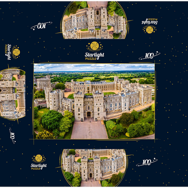 Aerial view of Windsor Castle, royal residence in Windsor in the English county of Berkshire 100 Jigsaw Puzzle box 3D Modell