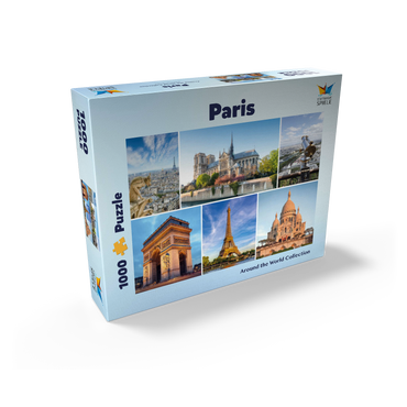 Paris - Notre Dame, Eiffel Tower and Sacre Coeur 1000 Jigsaw Puzzle box view1