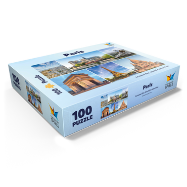 Paris - Notre Dame, Eiffel Tower and Sacre Coeur 100 Jigsaw Puzzle box view1