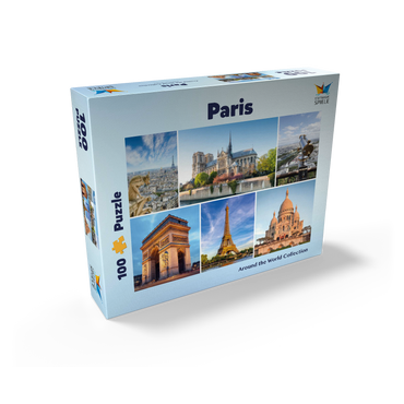 Paris - Notre Dame, Eiffel Tower and Sacre Coeur 100 Jigsaw Puzzle box view1