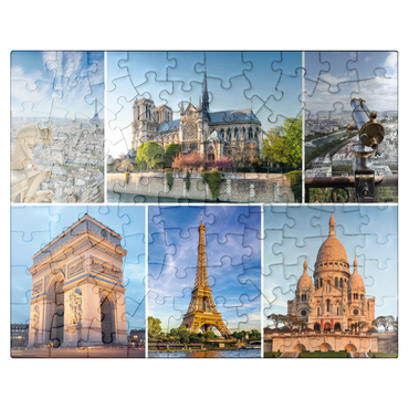 puzzleplate Paris - Notre Dame, Eiffel Tower and Sacre Coeur 100 Jigsaw Puzzle