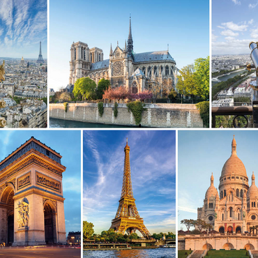 Paris - Notre Dame, Eiffel Tower and Sacre Coeur 100 Jigsaw Puzzle 3D Modell