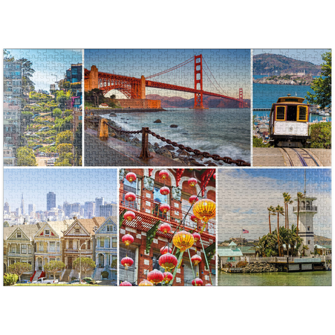 puzzleplate San Francisco - Golden Gate Bridge and Lombard Street 1000 Jigsaw Puzzle
