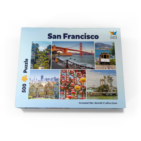 San Francisco - Golden Gate Bridge and Lombard Street 500 Jigsaw Puzzle box view1