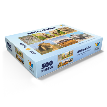 Africa Safari - Lion, Elephant, Leopard, Rhino, Buffalo 500 Jigsaw Puzzle box view1