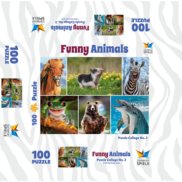 Funny animals - Collage No. 3 100 Jigsaw Puzzle box 3D Modell