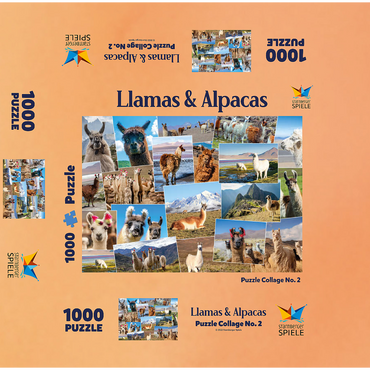 Llamas and alpacas - Collage No. 2 1000 Jigsaw Puzzle box 3D Modell