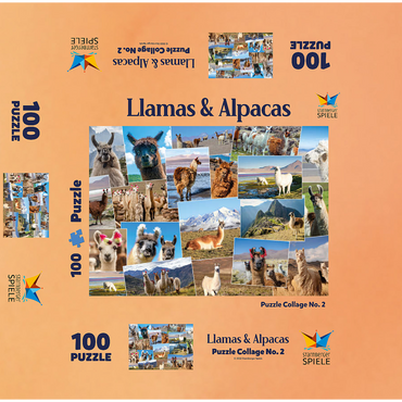 Llamas and alpacas - Collage No. 2 100 Jigsaw Puzzle box 3D Modell