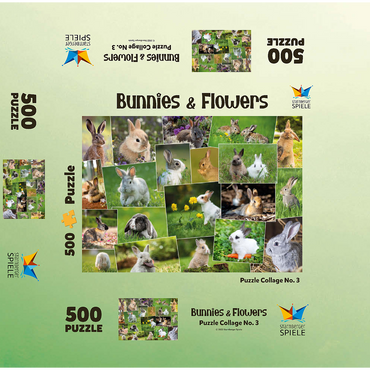 Bunnies & Rabbits - Collage No. 3 500 Jigsaw Puzzle box 3D Modell