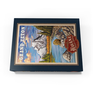 Grand Teton National Park - Grizzly Bear Hug, Vintage Travel Poster 1000 Jigsaw Puzzle box view1