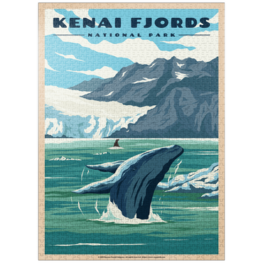 puzzleplate Kenai Fjords National Park - Whale's Haven in Nature, Vintage Travel Poster 1000 Jigsaw Puzzle