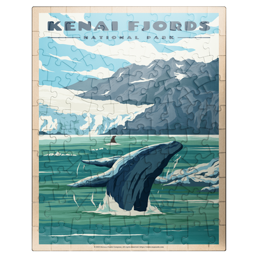 puzzleplate Kenai Fjords National Park - Whale's Haven in Nature, Vintage Travel Poster 100 Jigsaw Puzzle
