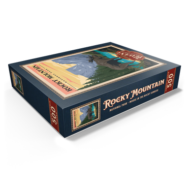 Rocky Mountain National Park - Moose in the Rocky Sunrise, Vintage Travel Poster 500 Jigsaw Puzzle box view1