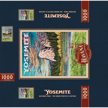 Yosemite National Park - The Grand View of El Capitan, Vintage Travel Poster 1000 Jigsaw Puzzle box 3D Modell