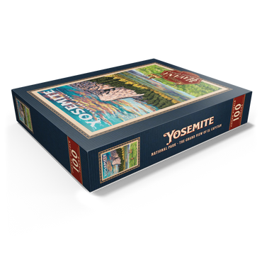 Yosemite National Park - The Grand View of El Capitan, Vintage Travel Poster 100 Jigsaw Puzzle box view1