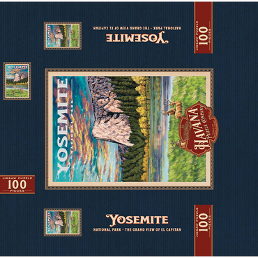 Yosemite National Park - The Grand View of El Capitan, Vintage Travel Poster 100 Jigsaw Puzzle box 3D Modell