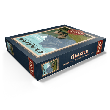 Glacier National Park - Where the Bighorn Sheep Roam, Vintage Travel Poster 1000 Jigsaw Puzzle box view1