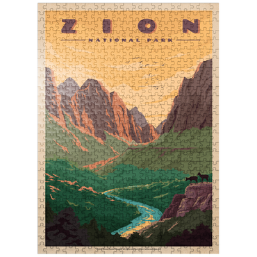 puzzleplate Zion National Park - Virgin River, Vintage Travel Poster 500 Jigsaw Puzzle