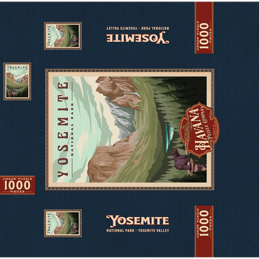 Yosemite National Park - Yosemite Valley, Vintage Travel Poster 1000 Jigsaw Puzzle box 3D Modell