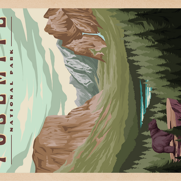 Yosemite National Park - Yosemite Valley, Vintage Travel Poster 100 Jigsaw Puzzle 3D Modell