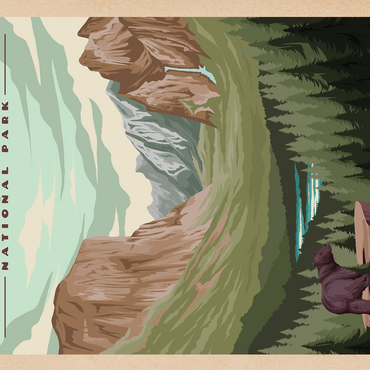 Yosemite National Park - Yosemite Valley, Vintage Travel Poster 500 Jigsaw Puzzle 3D Modell