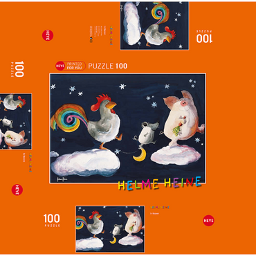 In Heven - Heine Three friends in heaven - Helme Heine 100 Jigsaw Puzzle box 3D Modell