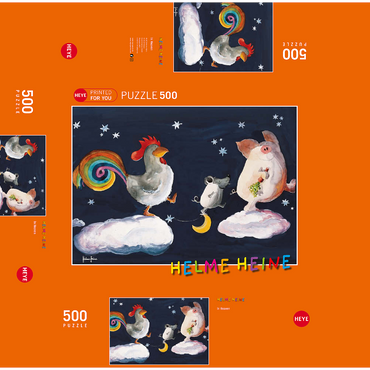 In Heven - Heine Three friends in heaven - Helme Heine 500 Jigsaw Puzzle box 3D Modell