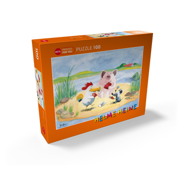 Playing Cards - Heine Three friends playing cards - Helme Heine 100 Jigsaw Puzzle box view1