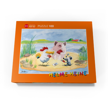 Playing Cards - Heine Three friends playing cards - Helme Heine 100 Jigsaw Puzzle box view1