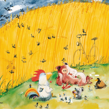 At The Picnic - Heine Three Friends At The Picnic - Helme Heine 100 Jigsaw Puzzle 3D Modell