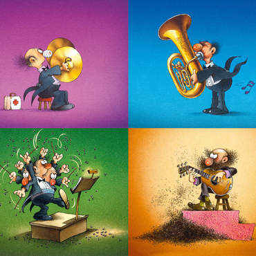 Musicians - Jean-Jacques Loup - Cartoon Classics 100 Jigsaw Puzzle 3D Modell