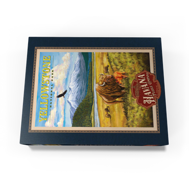 Yellowstone National Park - Hayden Valley Bisons, Vintage Travel Poster 500 Jigsaw Puzzle box view1