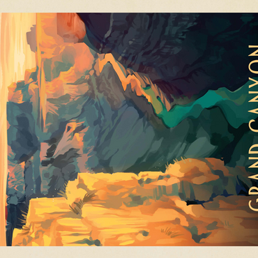 Grand Canyon National Park: Deep Shadows, Vintage Poster 500 Jigsaw Puzzle 3D Modell